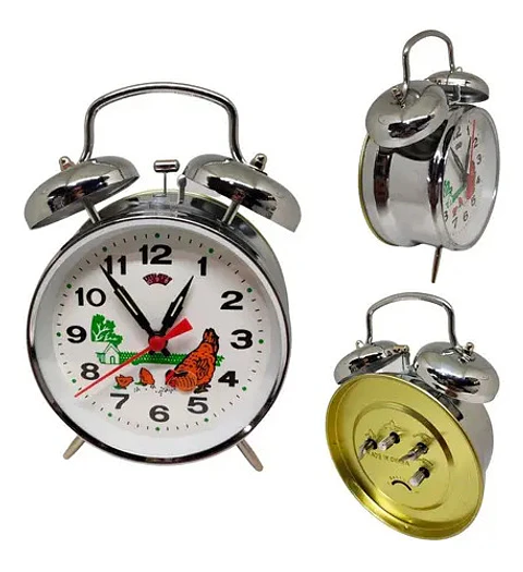 Reloj Despertador Tamaño 10 X 16 Cm Gallina Campanas 