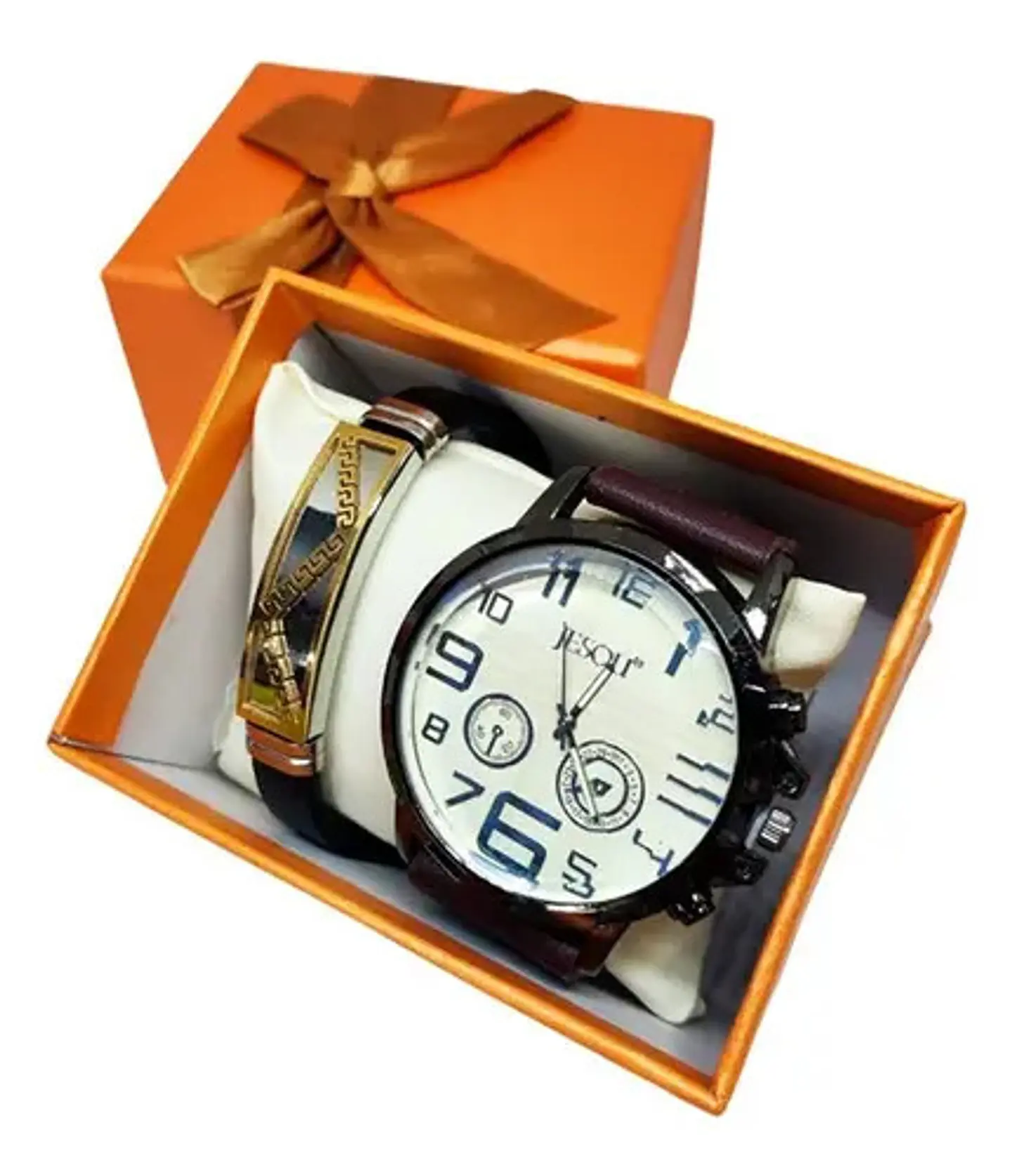 Reloj De Pulso Para Hombre + Pulsera Estuche Regalo Estilo 1