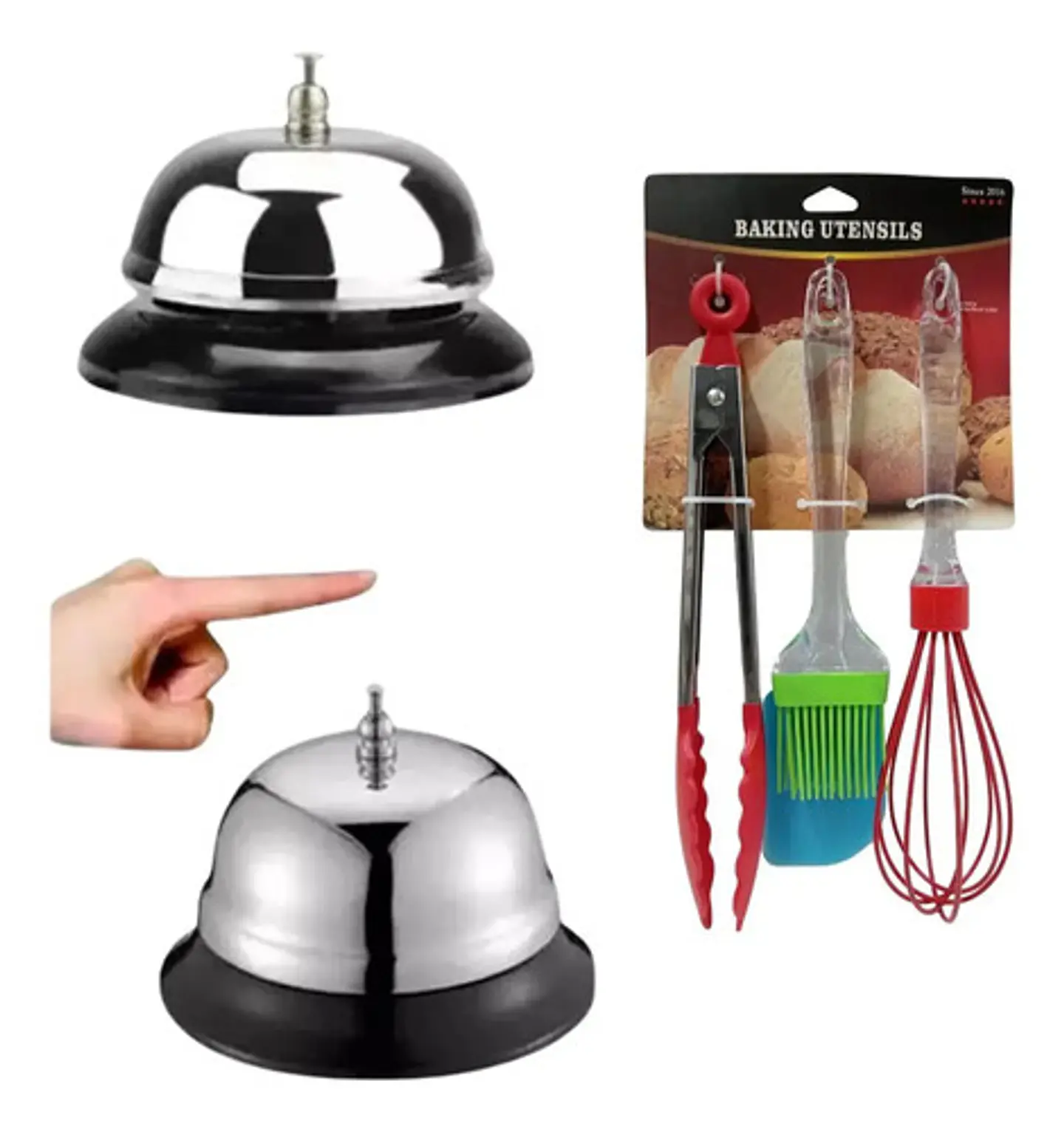 Campana Timbre Recepción Y Palillos X6 Decoración Cocina  1
