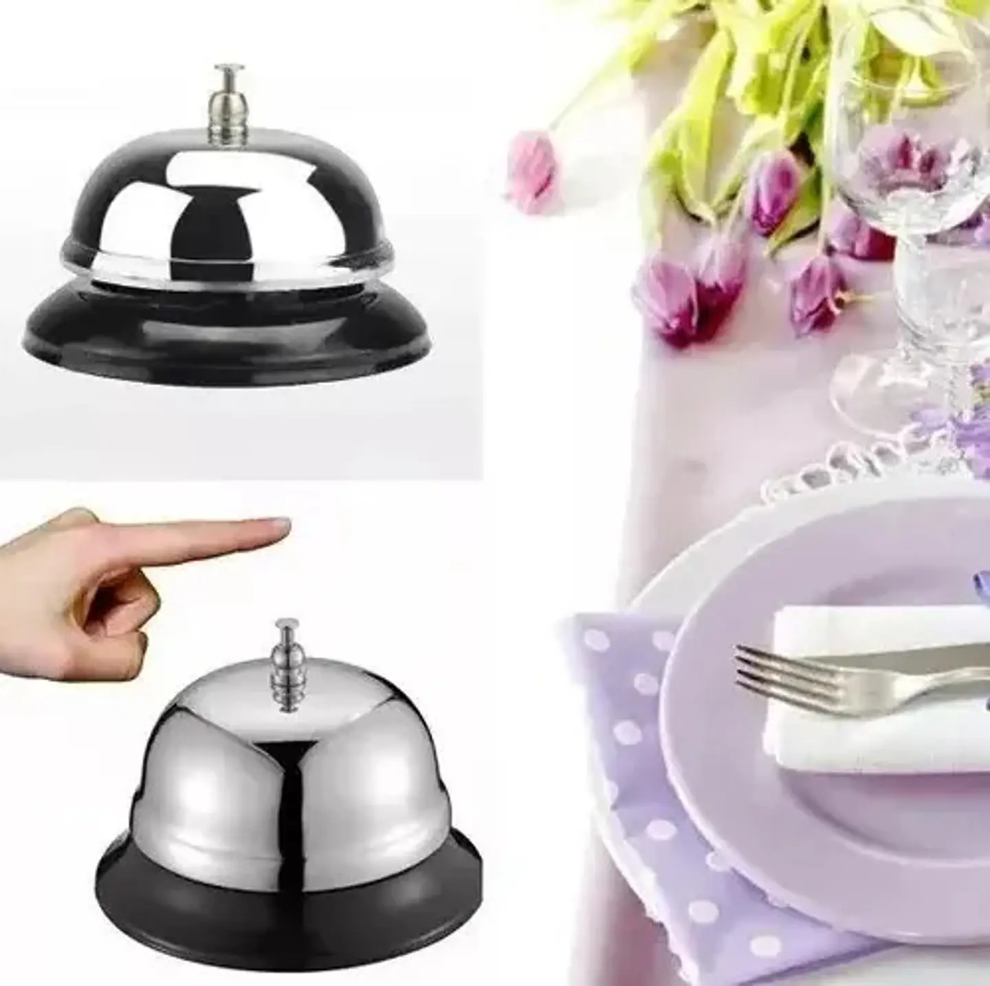 Campana Timbre Recepción Y Palillos X6 Decoración Cocina  2