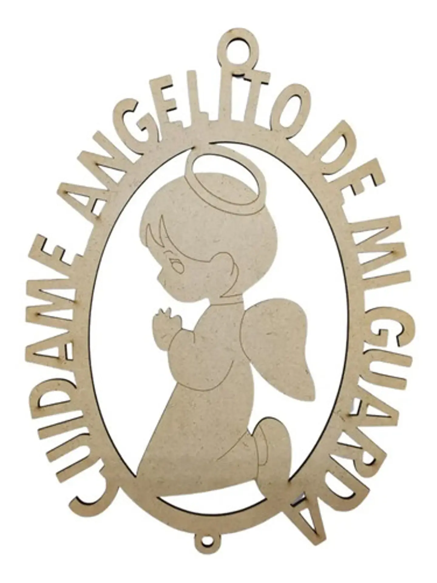 Ángel De Mi Guarda  Cuadro Oración Madera Niños 1