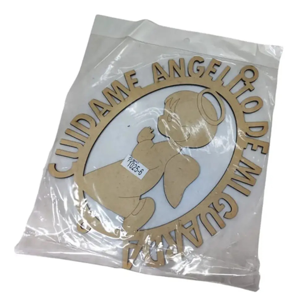 Ángel De Mi Guarda  Cuadro Oración Madera Niños 2