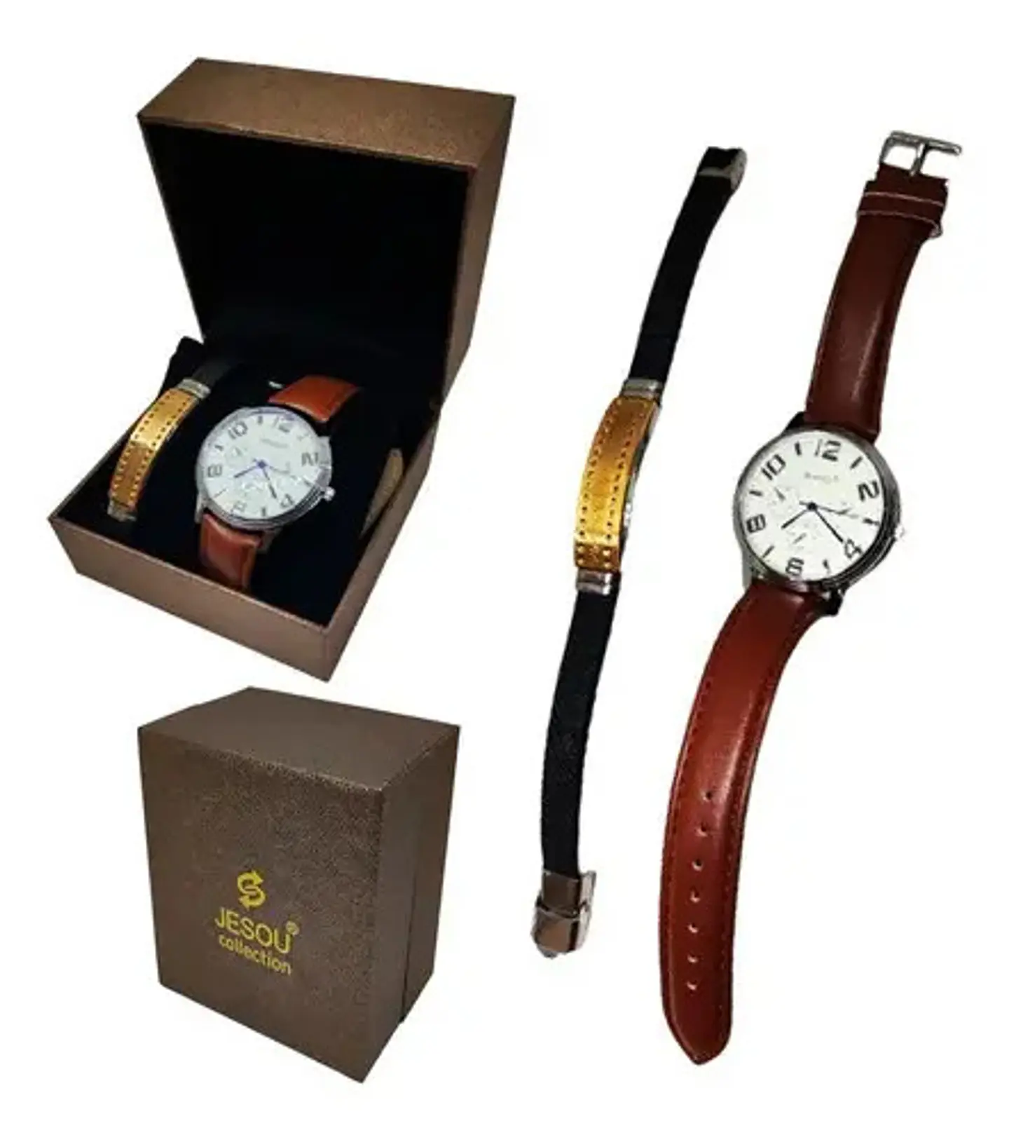 Reloj De Pulso Para Hombre + Pulsera Estuche Regalo Joven  1