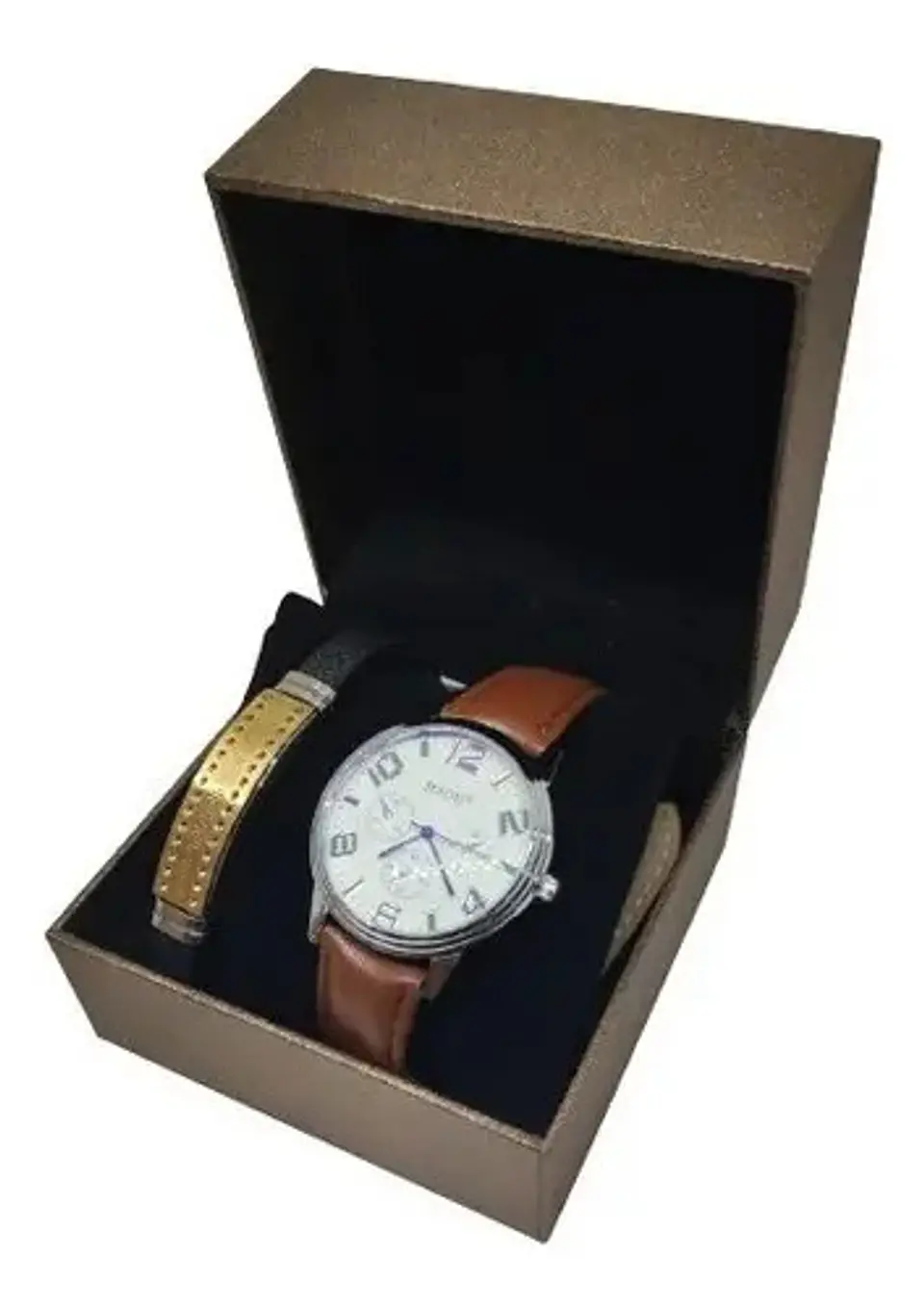 Reloj De Pulso Para Hombre + Pulsera Estuche Regalo Joven  5