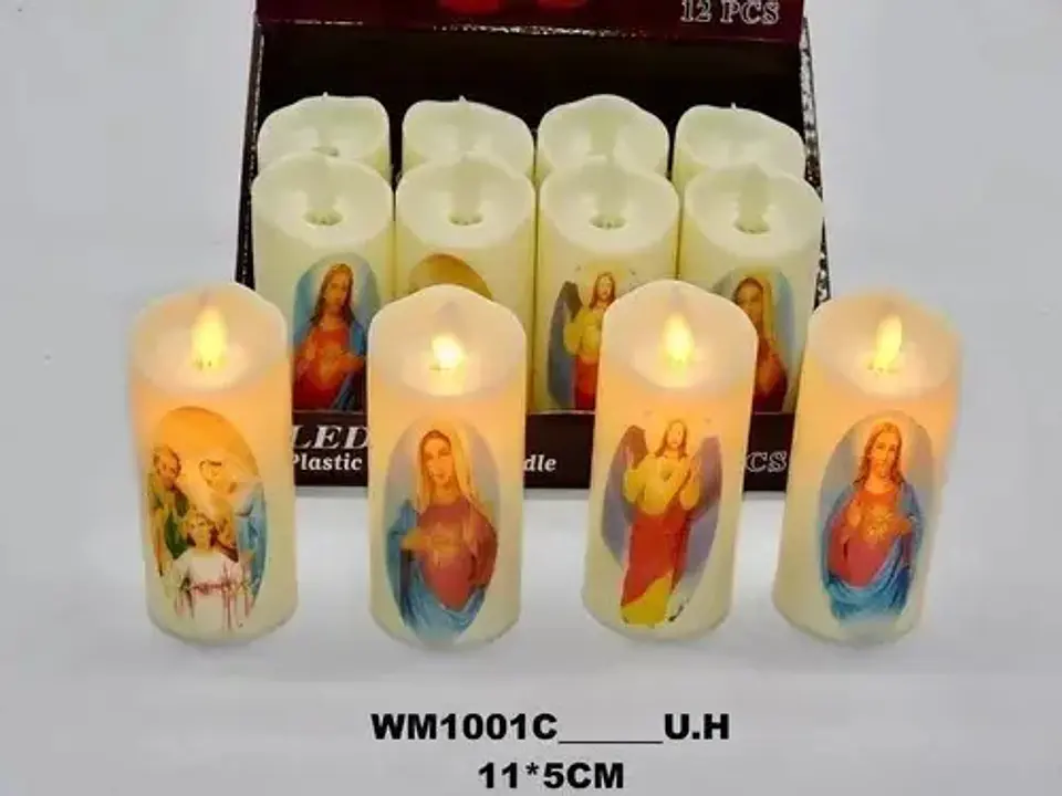 Vela Led Corazón De Jesús  Decorativa Movimiento Real 2