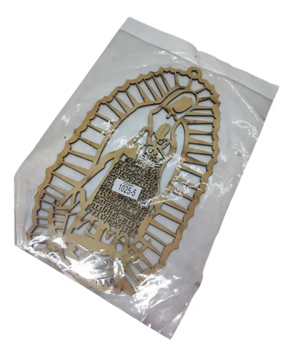 Virgen Guadalupe Dios Te Salve María Cuadro Oración Madera   2