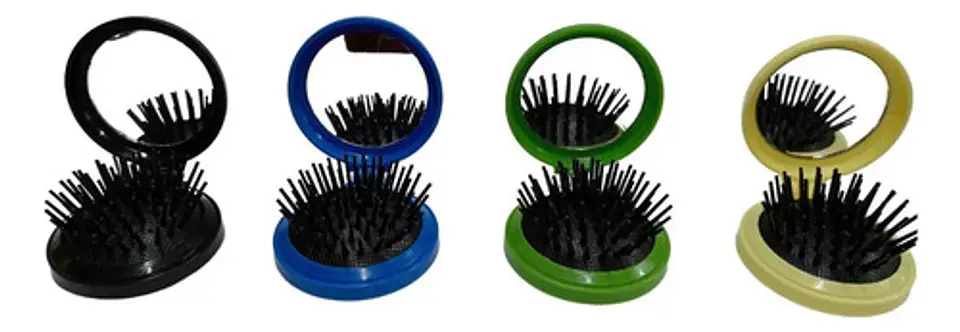 Peine Cepillo Con Espejo Belleza Portátil Travel 2