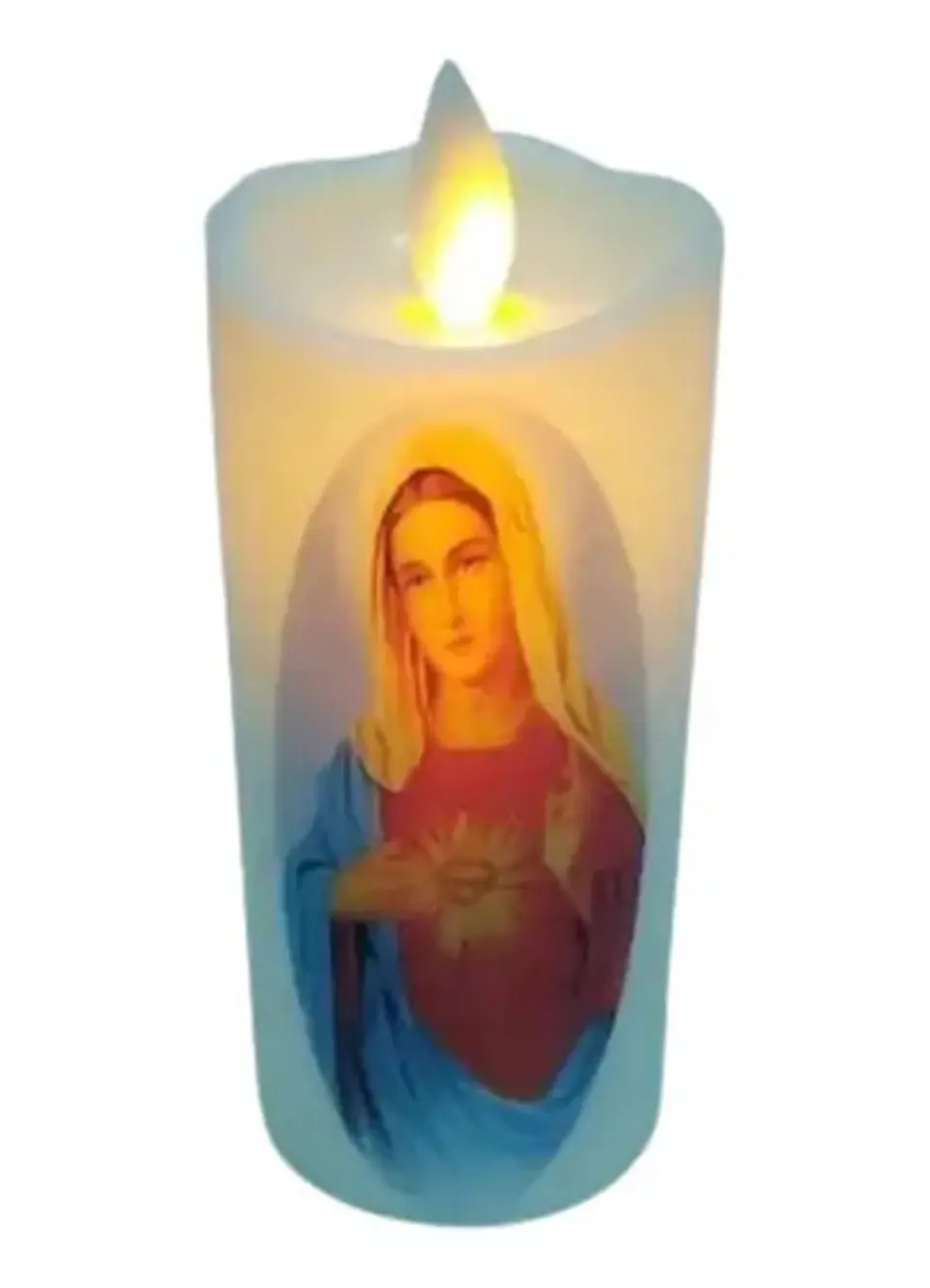 Vela Led Velas Virgen  Decorativa Movimiento Real 1
