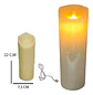 Velón Vela 22cm Parafina Chorreada Cable Usb Luz Led Pabilo  - Miniatura 2