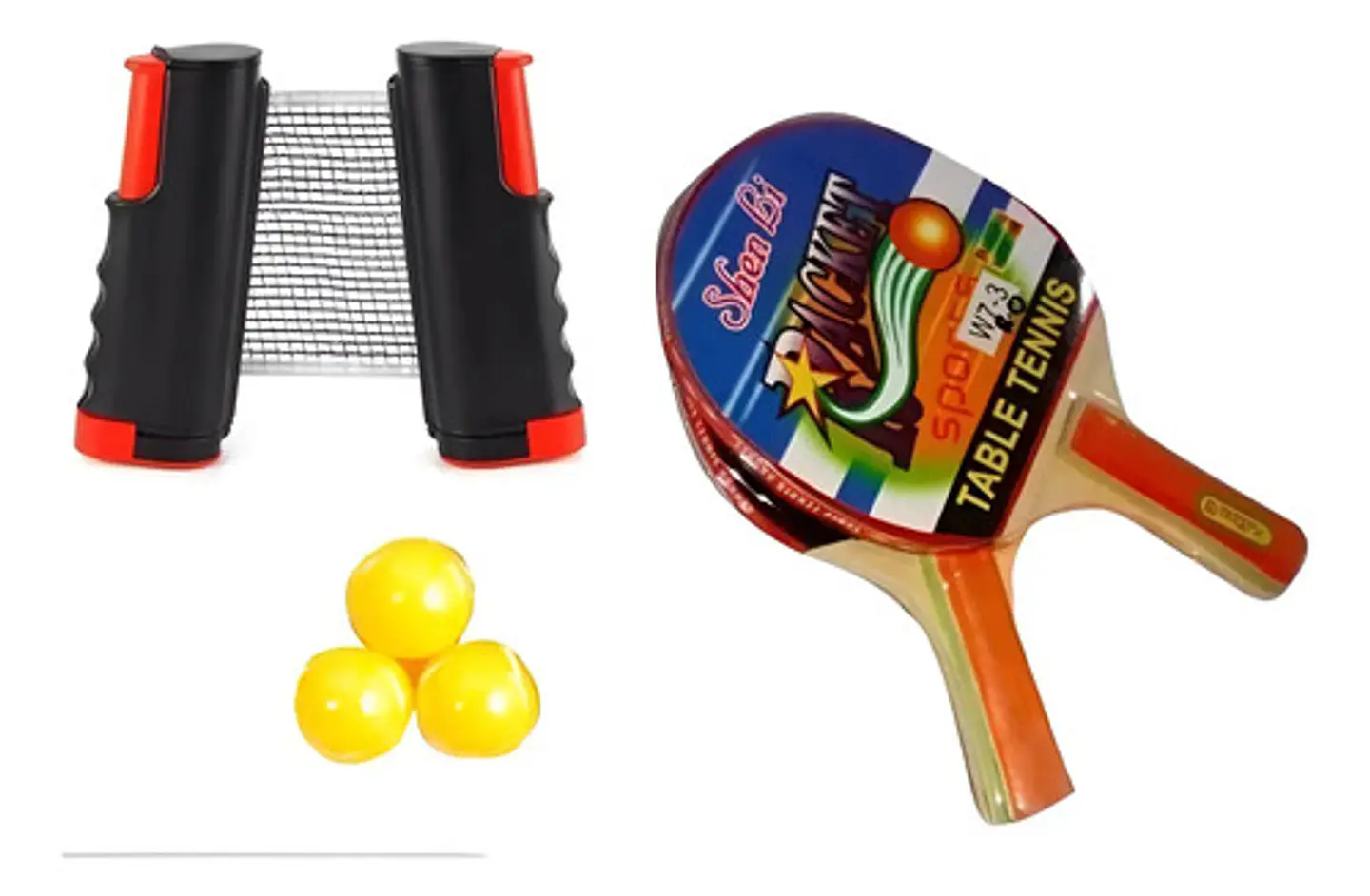 Kit Malla Adaptable + Ping Pong Raquetas Deporte Raqueta Red 1