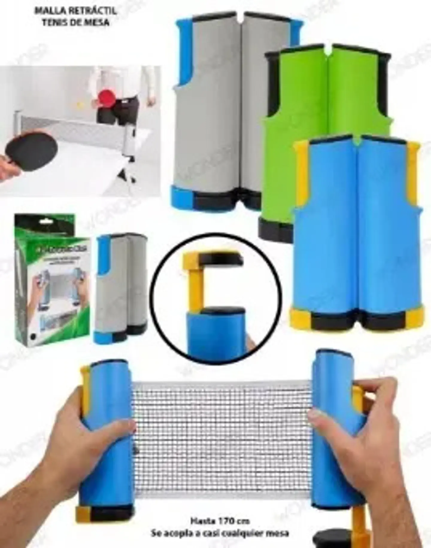 Kit Malla Adaptable + Ping Pong Raquetas Deporte Raqueta Red 7