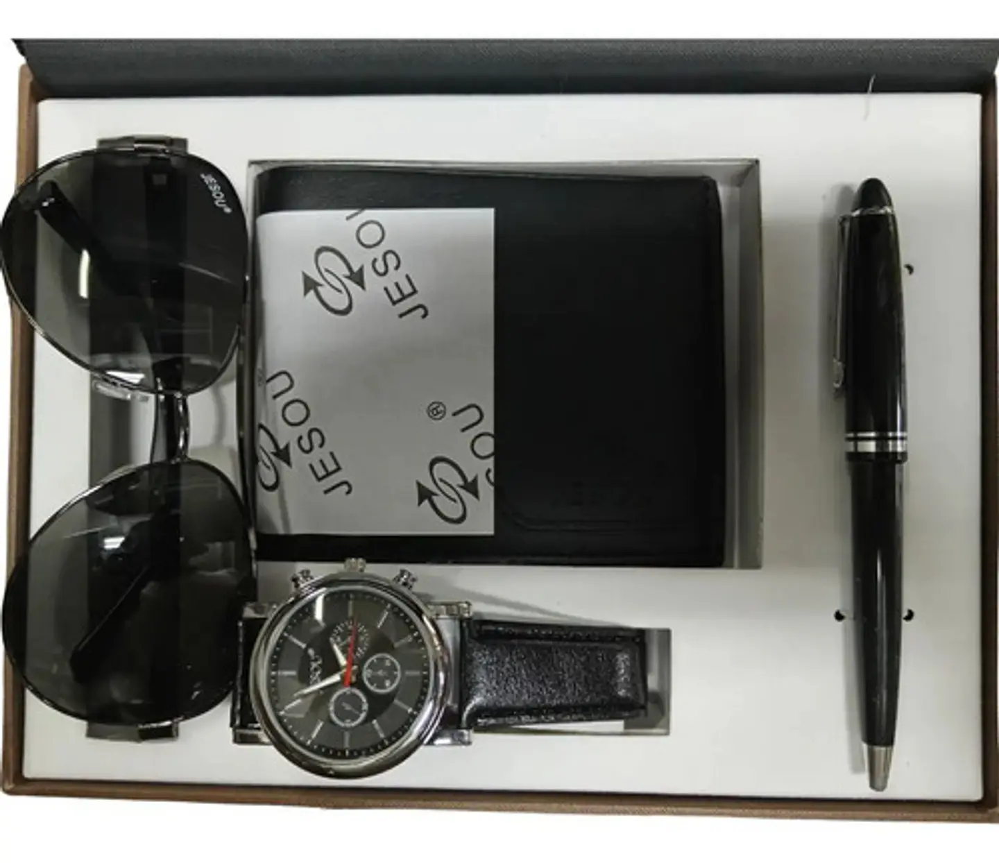 Estuche Lujo Hombre Reloj Billetera Gafas Esfero Regalo 1