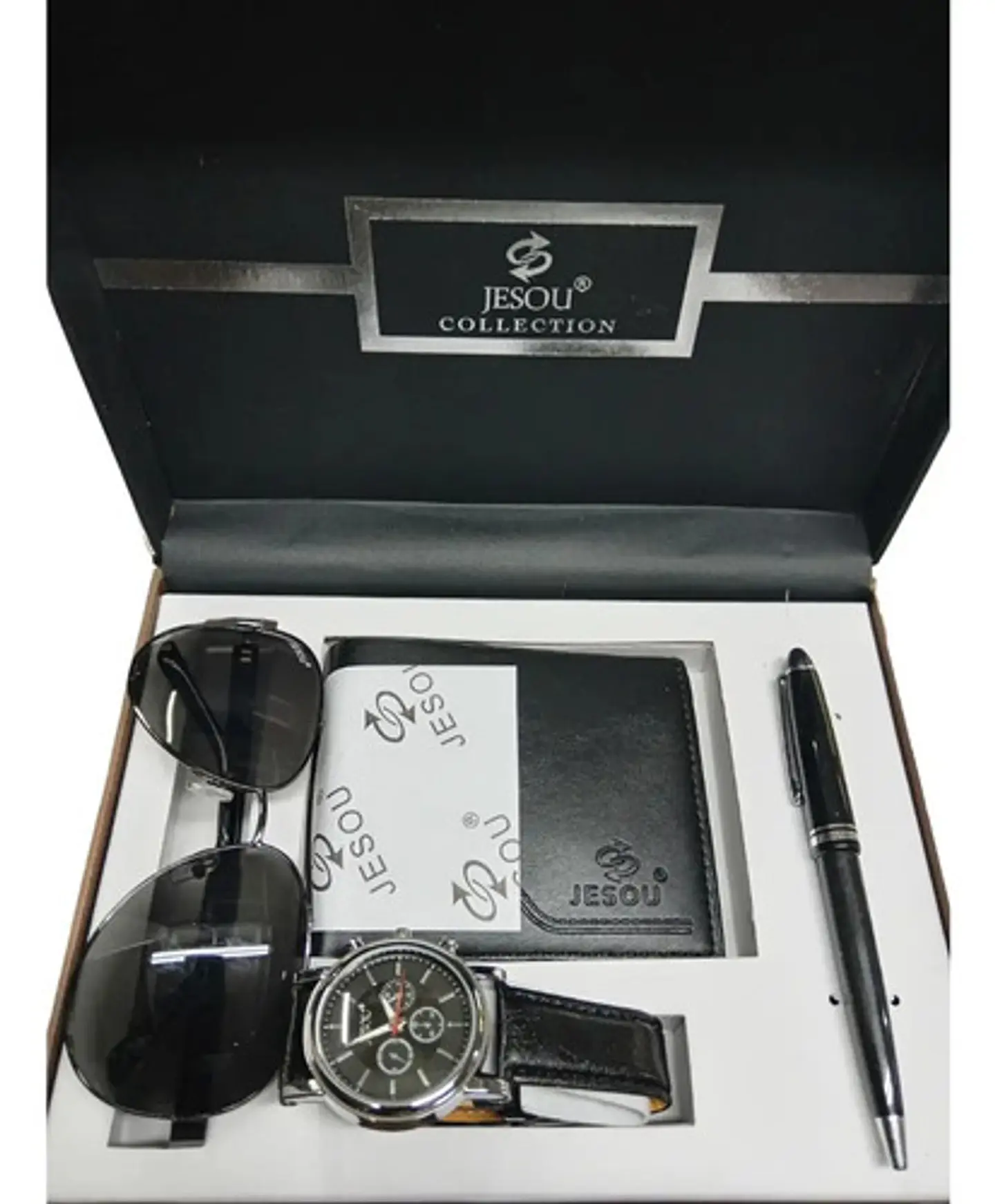 Estuche Lujo Hombre Reloj Billetera Gafas Esfero Regalo 2