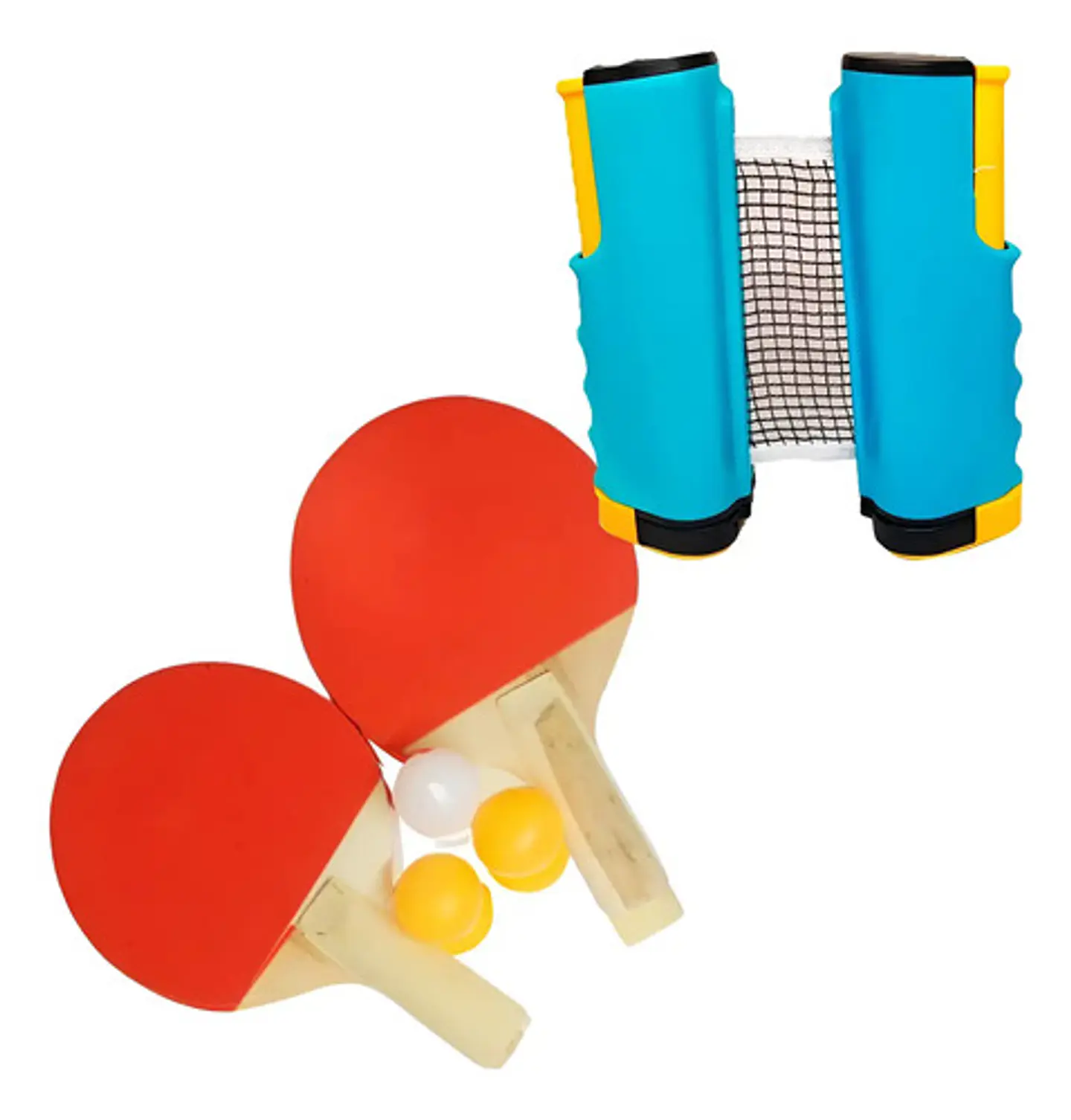 Kit Malla Adaptable + Raquetas+ Ping Pong Tenis De Mesa 1