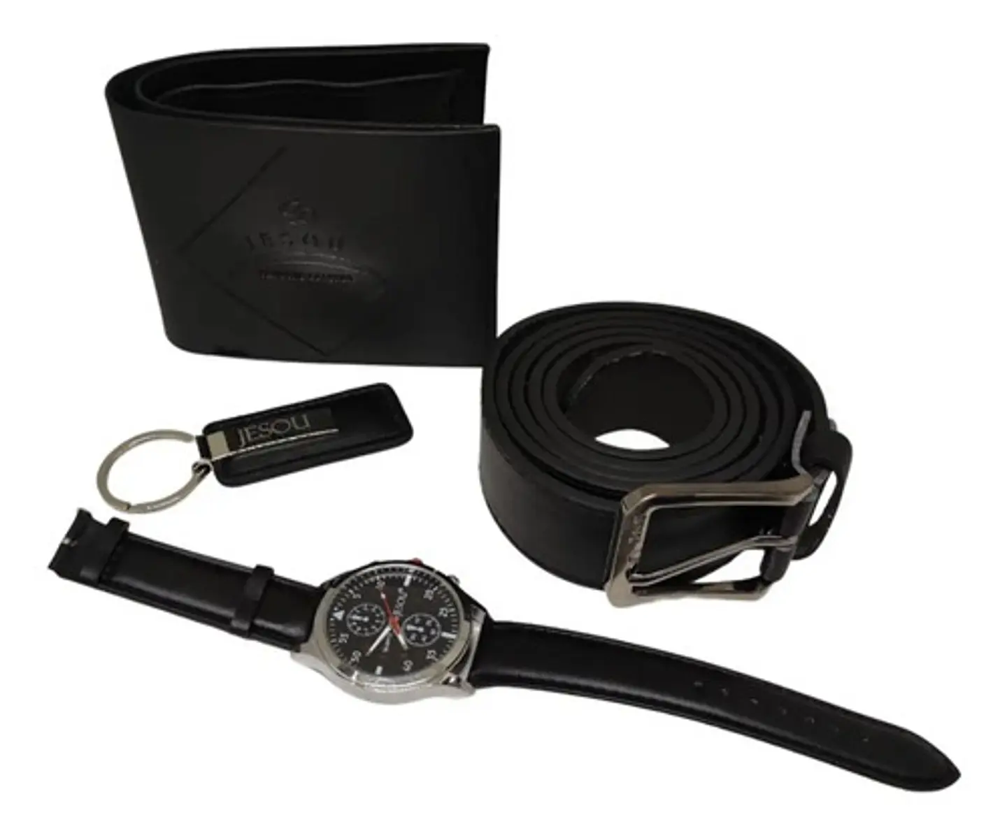 Set Para Hombre Billetera + Reloj +correa + Llavero  Estuche 2