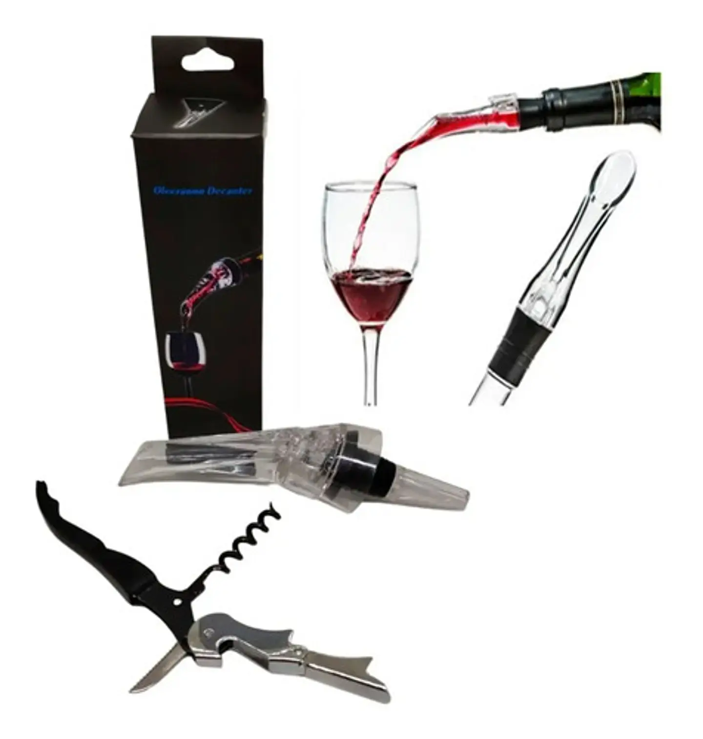 Descorchador Abre Latas Servir Vino Vertedor Vino  1