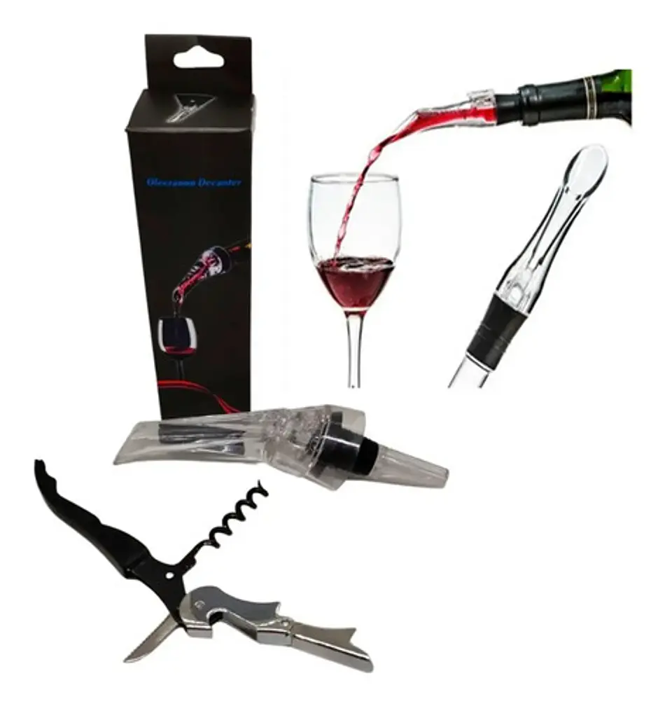 Descorchador Abre Latas Servir Vino Vertedor Vino  1