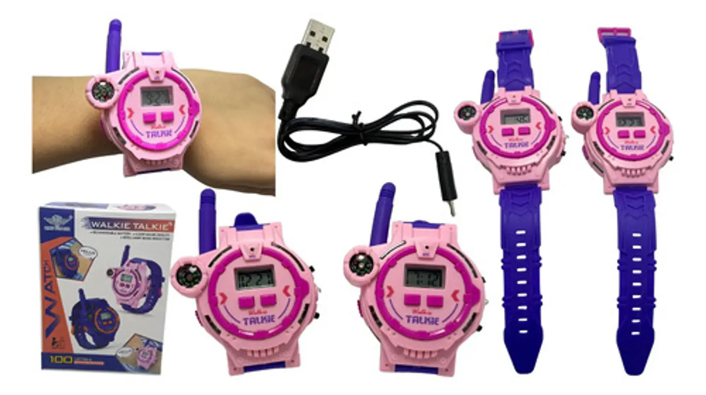 Radio Walkie Talkie Recargable Niños Negro 200 Mt Jq220-6c5 1