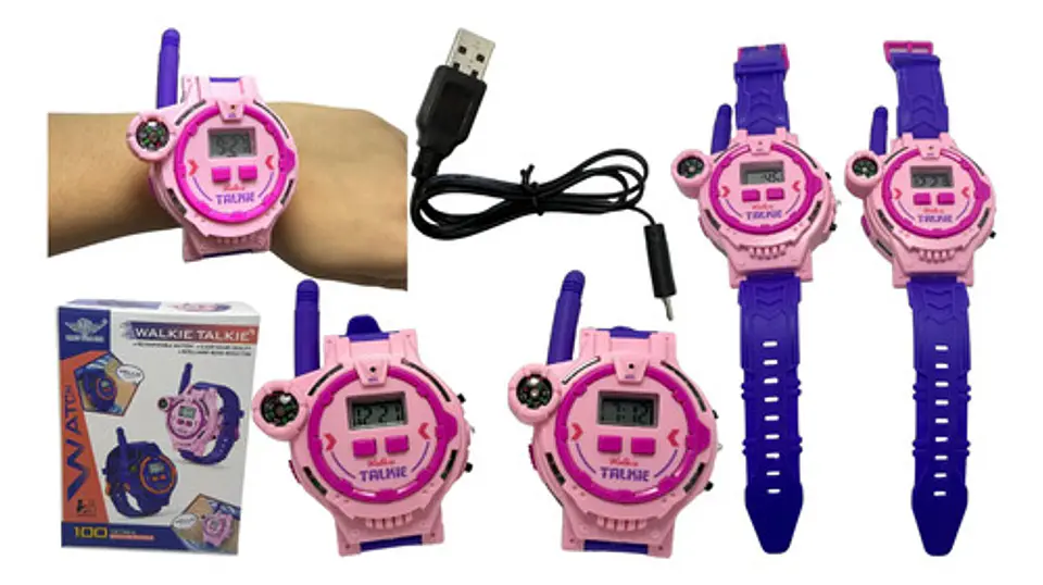 Radio Walkie Talkie Recargable Niños Negro 200 Mt Jq220-6c5 1