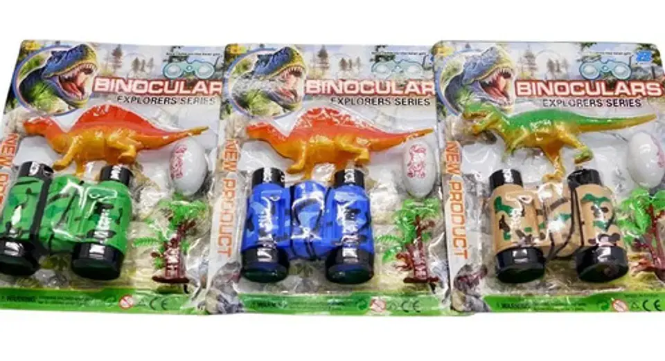 Binoculares Exploradores Con Juguete Dinosaurio Niños Regalo 2