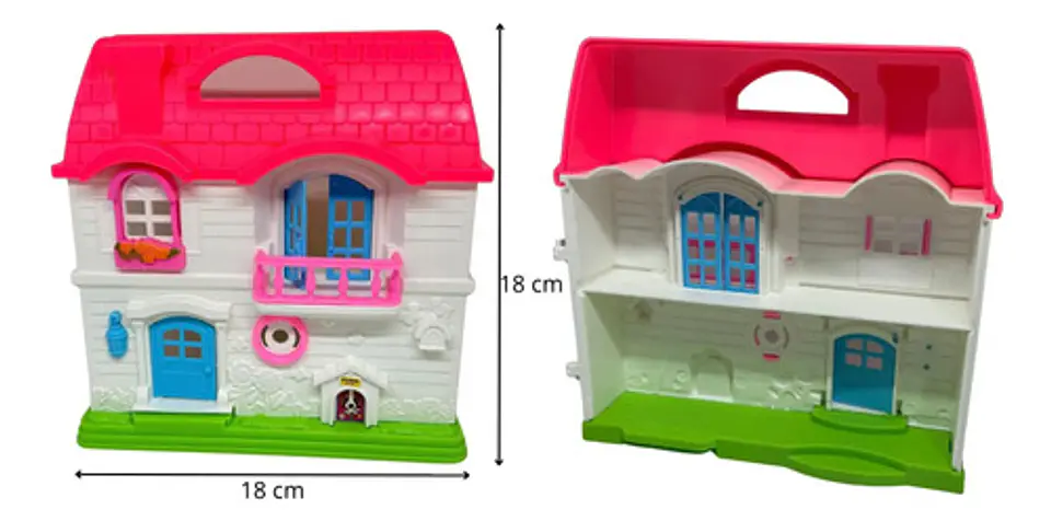 Casa De Muñecas Con Accesorios Regalo Niñas Rosado Plástico 5