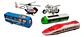 Set Tren Bala Carros De Impulso Helicóptero Moto Bus - Miniatura 3