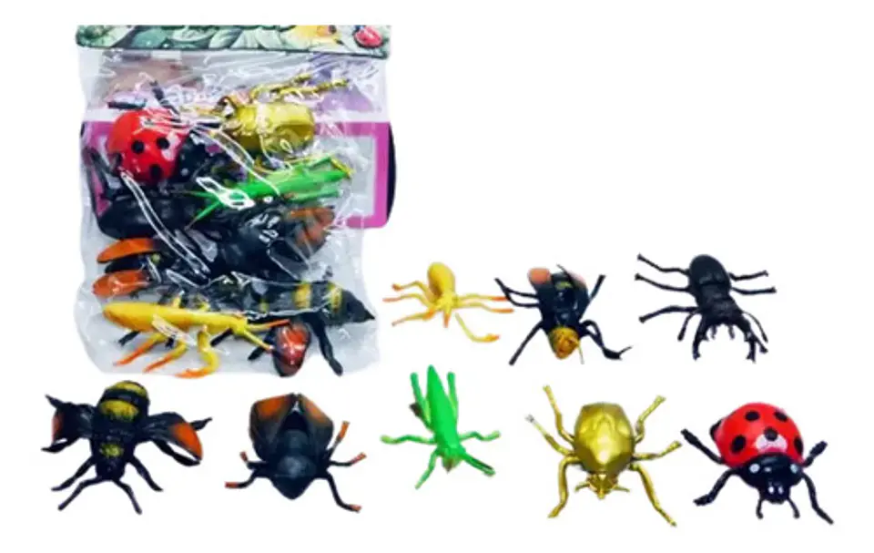 Insectos De Juguete Goma Bichos Juego Broma Decoración  1