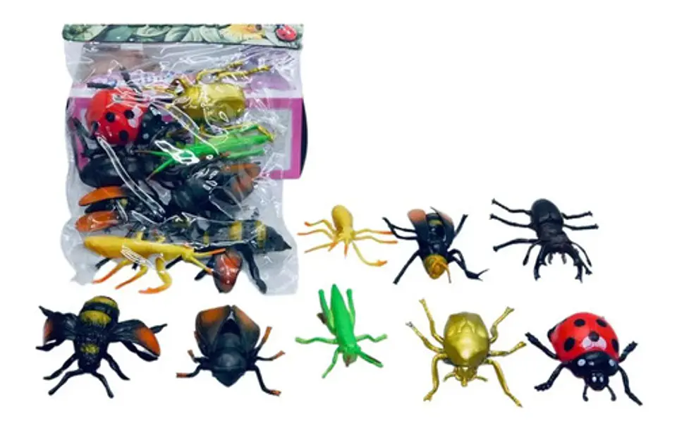 Insectos De Juguete Goma Bichos Juego Broma Decoración  3