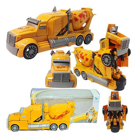 Camión Constructor Mesclador Transformable Robot Luces Niños