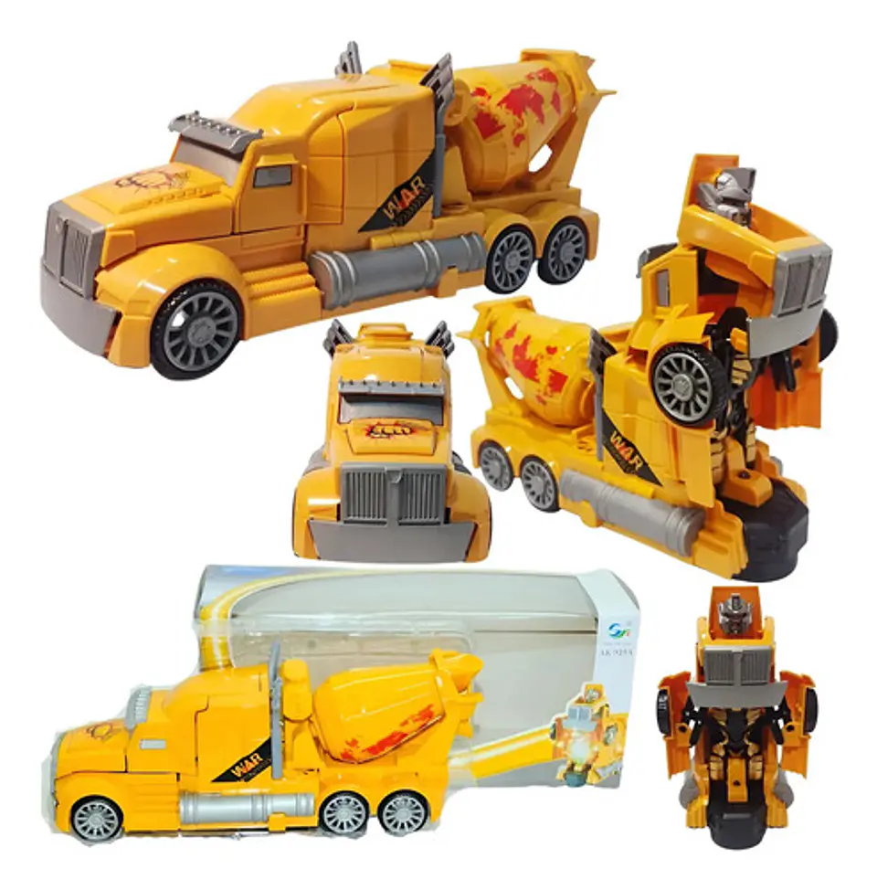 Camión Constructor Mesclador Transformable Robot Luces Niños 1