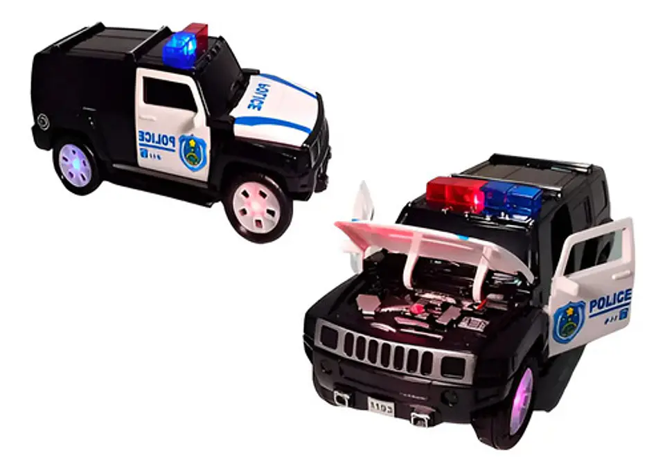 Carro Policía Police  Auto Luces Sonidos Movimientos 1