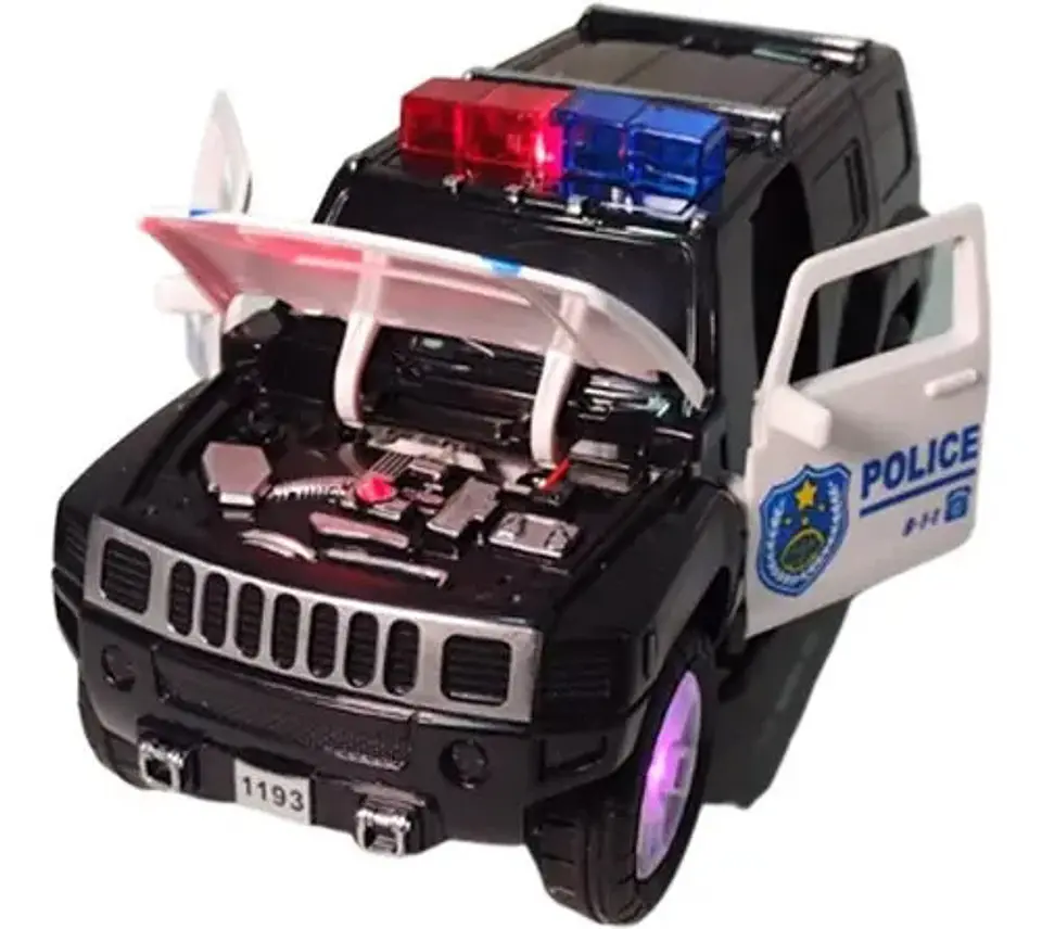 Carro Policía Police  Auto Luces Sonidos Movimientos 3
