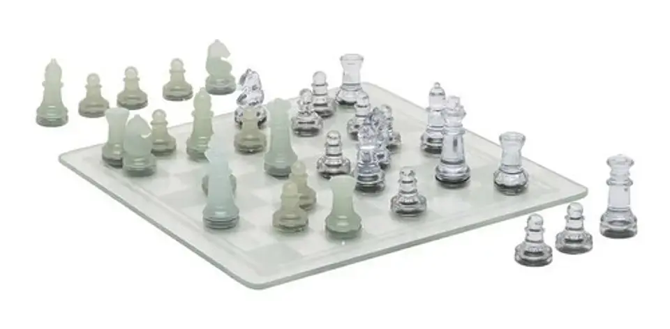  Ajedrez Cristal Grande 35x35 Cm Juego De Mesa Asar  4