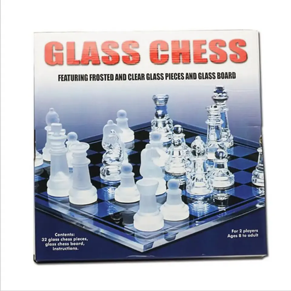  Ajedrez Cristal Grande 35x35 Cm Juego De Mesa Asar  5