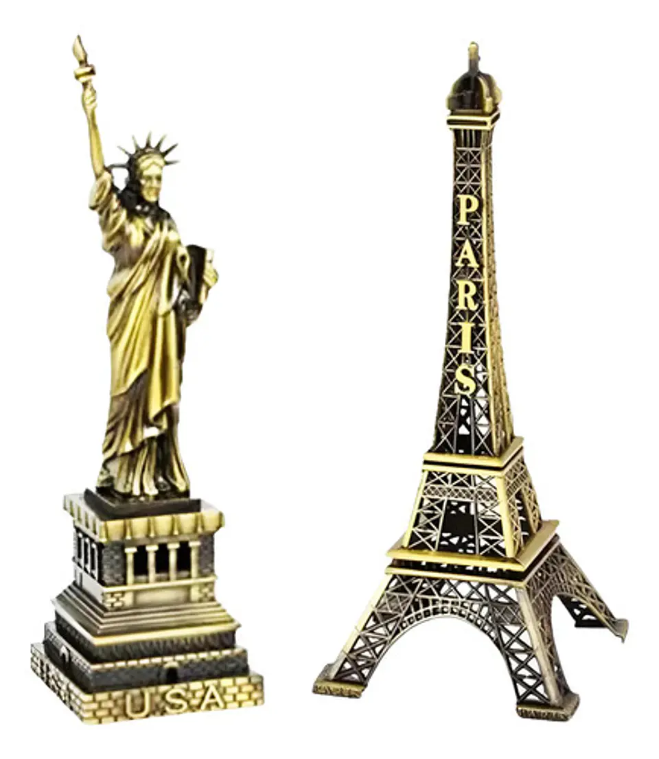 Torre Eiffel 15cm +  Estatua De La Libertad Decoraciones  1