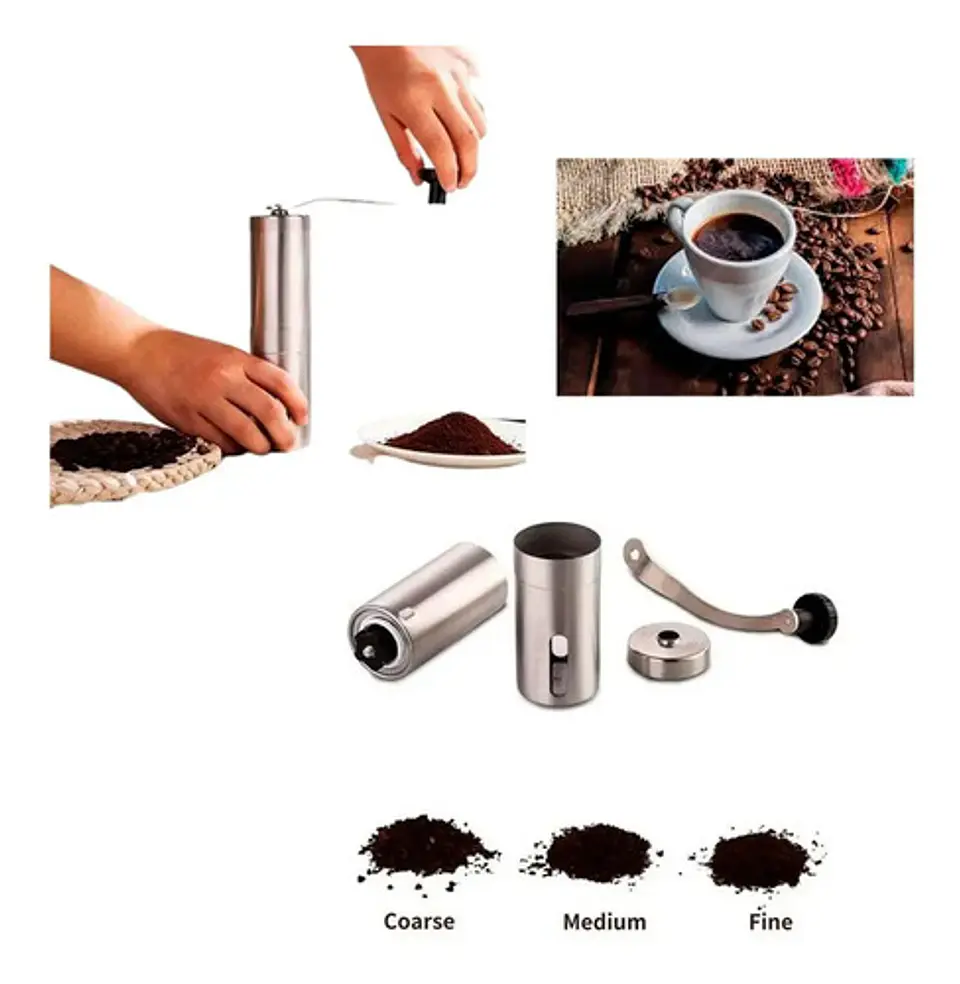 Triturador Café Molino Cafe Manual Acero Moledor Granulado. 4