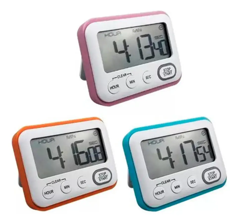 Cronometro Digital Cocina Alarma Temporizador Reloj 3