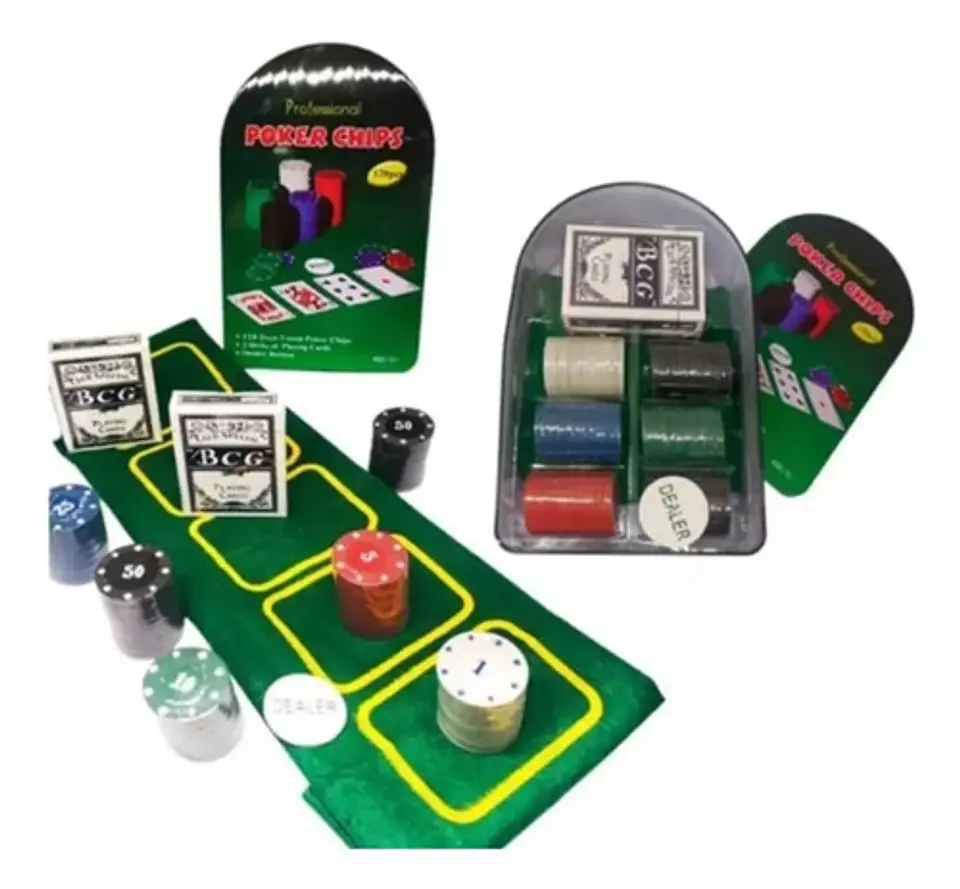 Fichas De Póker Cartas Profesional Casino Caja Metálica 1