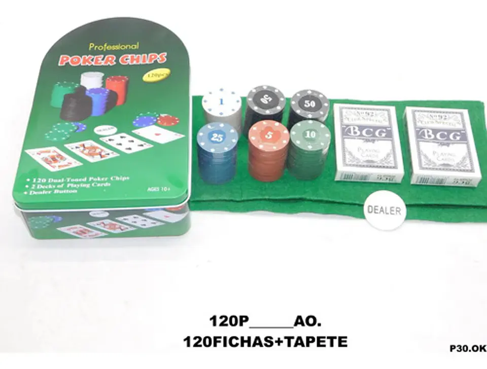 Fichas De Póker Cartas Profesional Casino Caja Metálica 3
