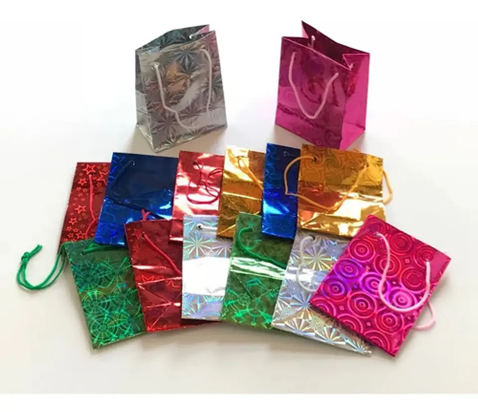 Bolsa Regalo Brillante Tornasol Metalizada 21x18x7cm X 12und 4