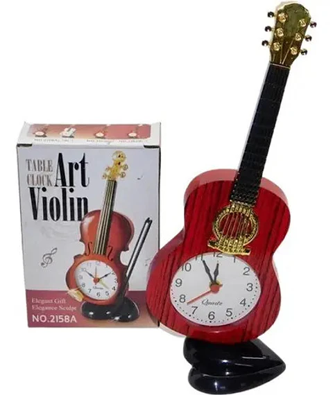 Reloj Análogo Guitarra Obsequio Mesa Escritorio Regalo