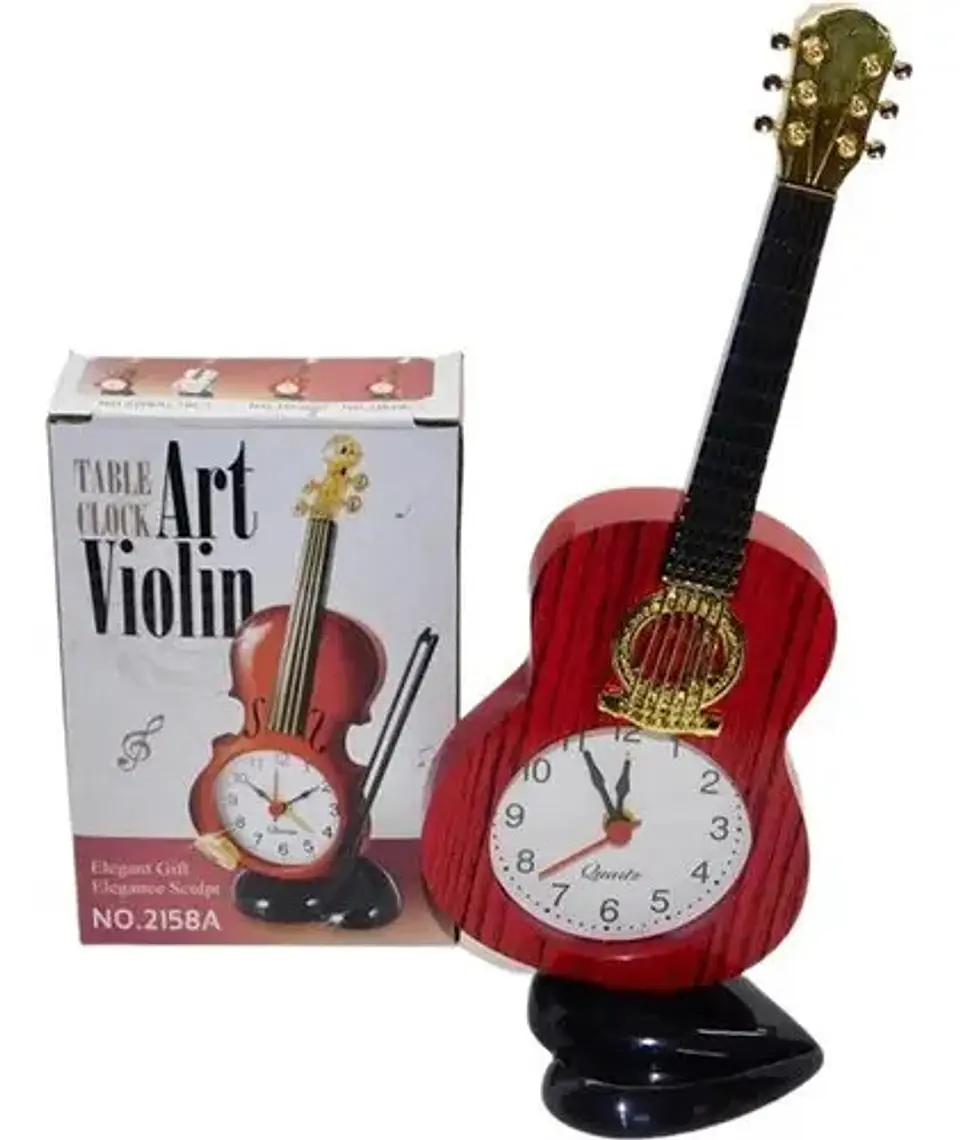 Reloj Análogo Guitarra Obsequio Mesa Escritorio Regalo 1