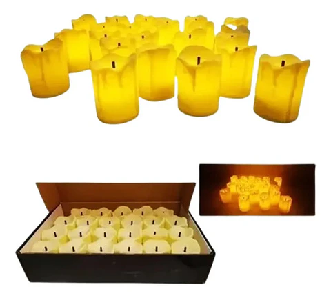 Luz Led Velas Veladora Eléctrica Eventos Luces Vela X 1und 