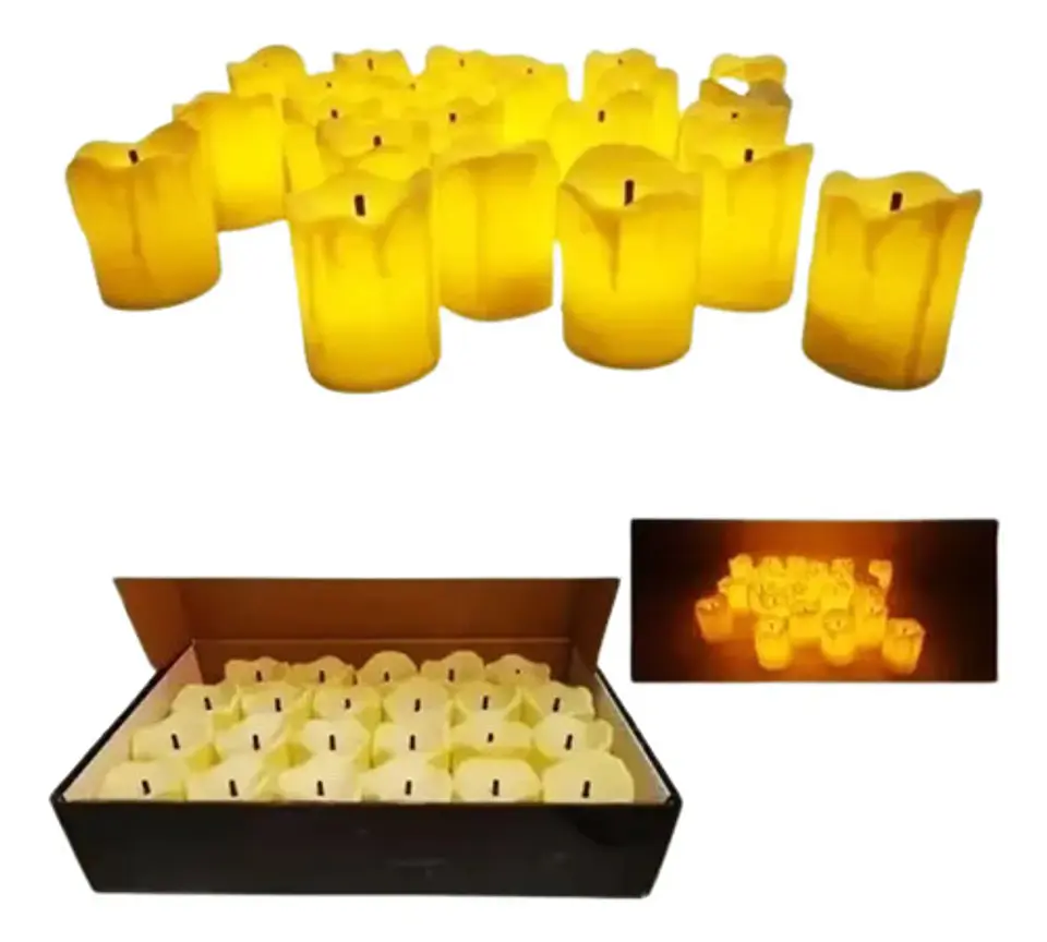 Luz Led Velas Veladora Eléctrica Eventos Luces Vela X 1und  1