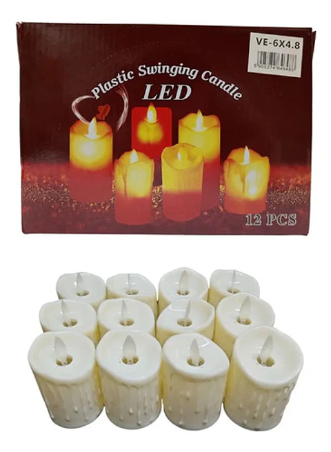 Luz Led Velas Veladora Eléctrica Eventos Luces Vela X 12und 