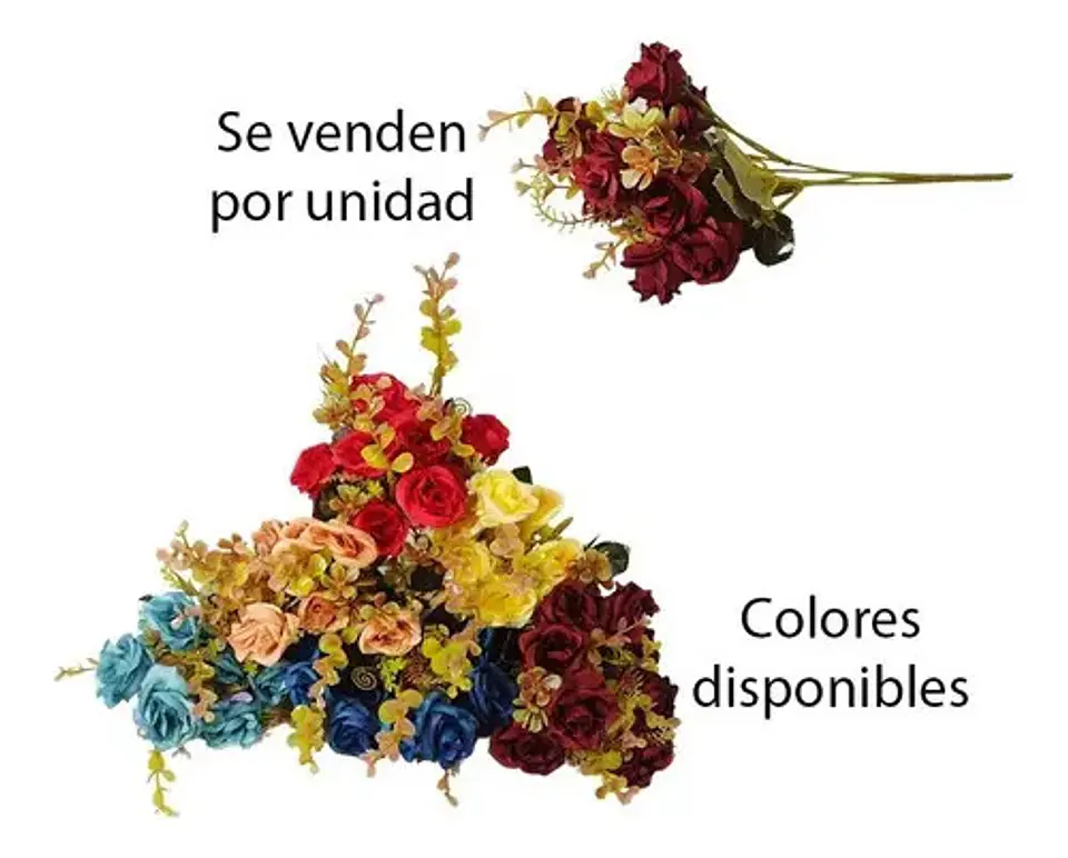 Ramo Plástico Flores Artificiales Adorno Decoración Plantas 2