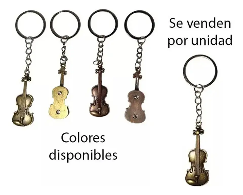 Llavero Violín Metálico Accesorios Moda Regalo Obsequio 2