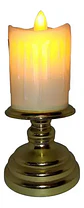 Velas Candelabro Vela Eléctrica Luz Led Eventos Fiestas 18cm - Miniatura 1