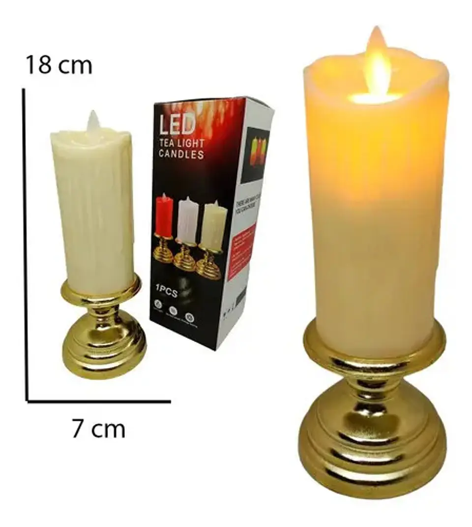 Velas Candelabro Vela Eléctrica Luz Led Eventos Fiestas 18cm 4