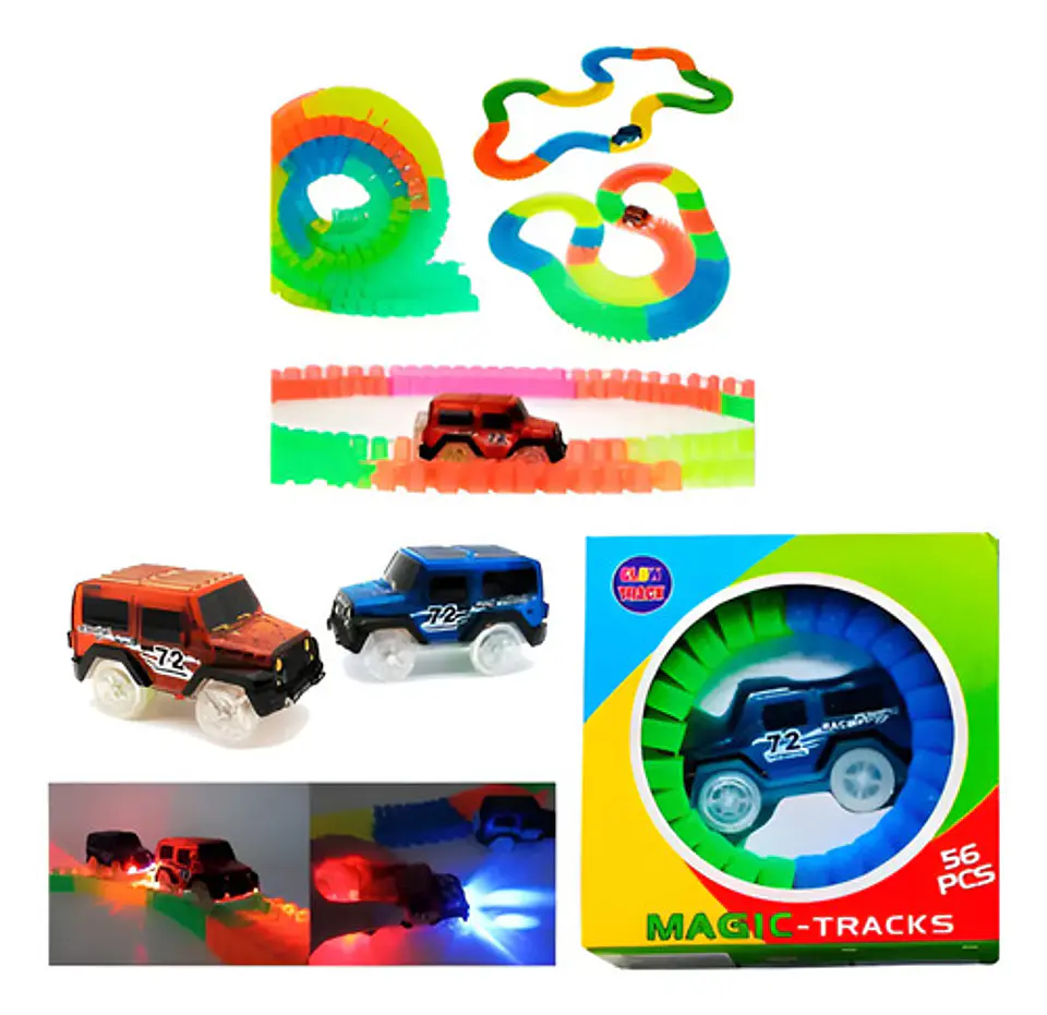 Magic Track Carro Luz Pista 56 Piezas Juguete Niños Regalo 1